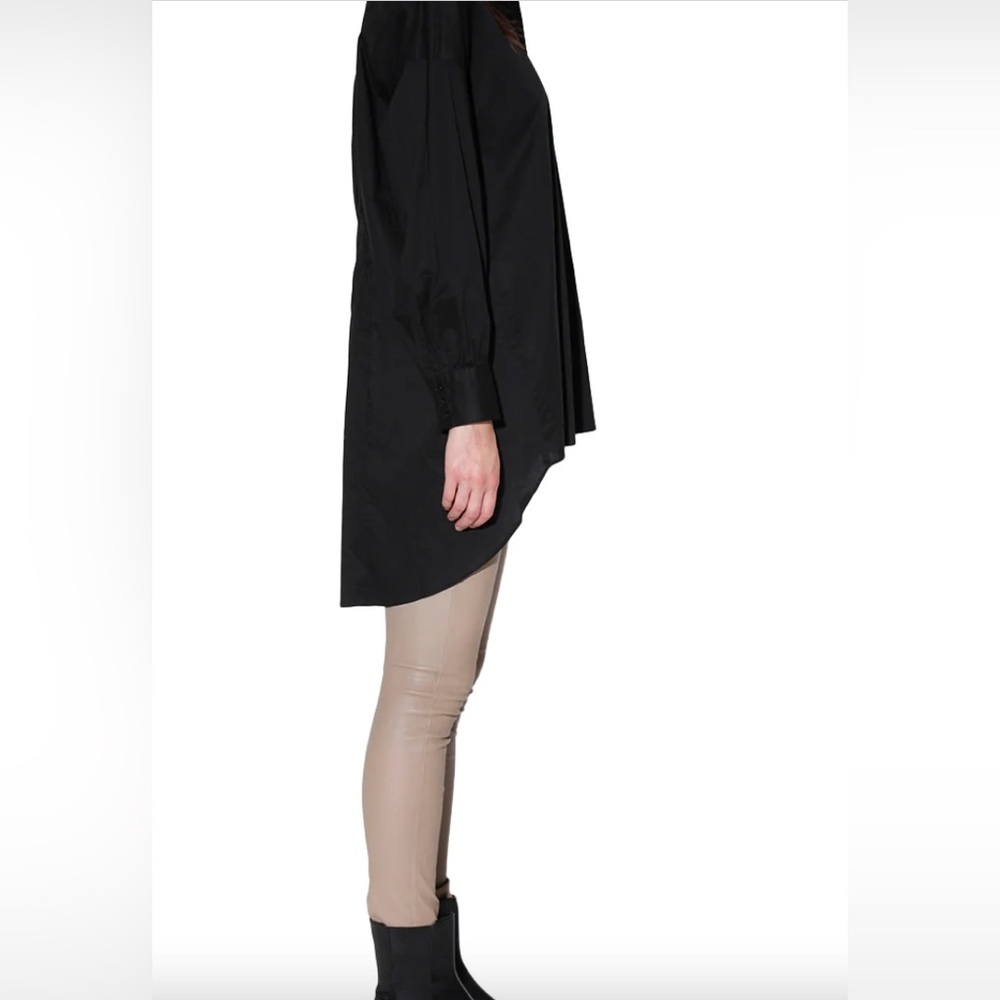 Walter Baker Cotton Poplin Tunic Drop Shoulder Black Button Down Small $80 NWT